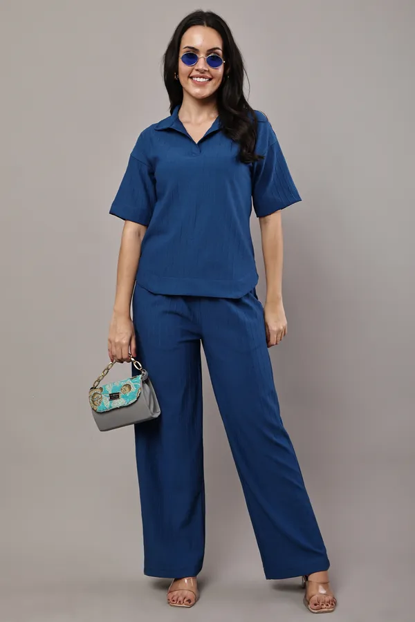 Blue_Premium_Texture_Polyester_Co-Ord_Set_For_Women