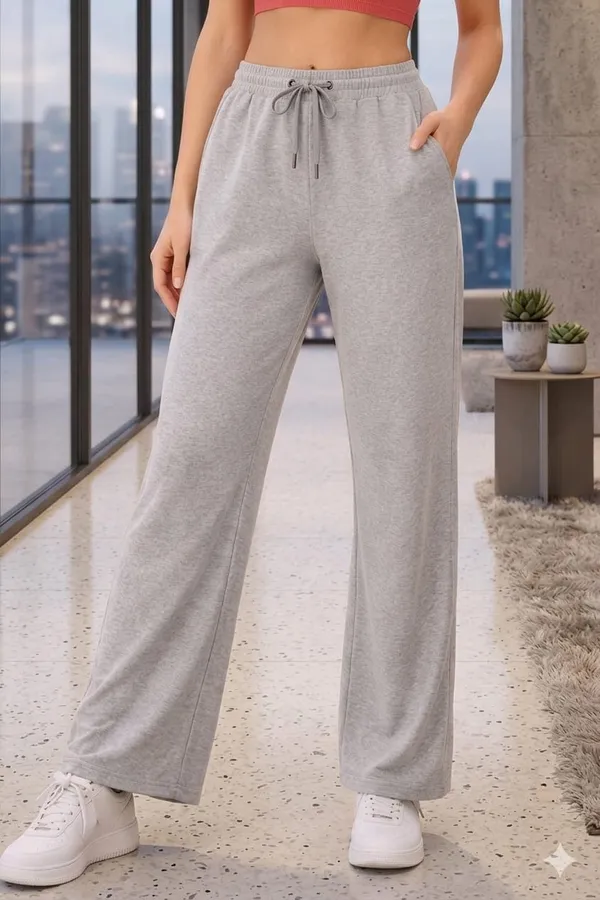 Grey_Premium_Cotton_French_Terry_Wide_Leg_Lounge_Pants_For_Women