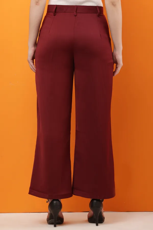 Maroon_Premium_Polyester_Formal_Wide_Leg_Trousers_For_Women