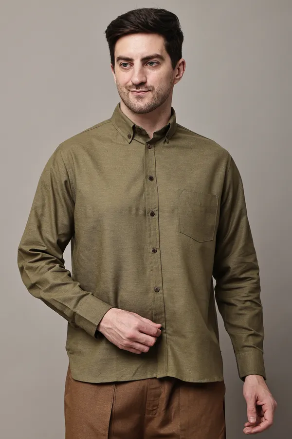 Olive_Green_Premium_Linen_Full_Sleeve_Shirt_For_Men