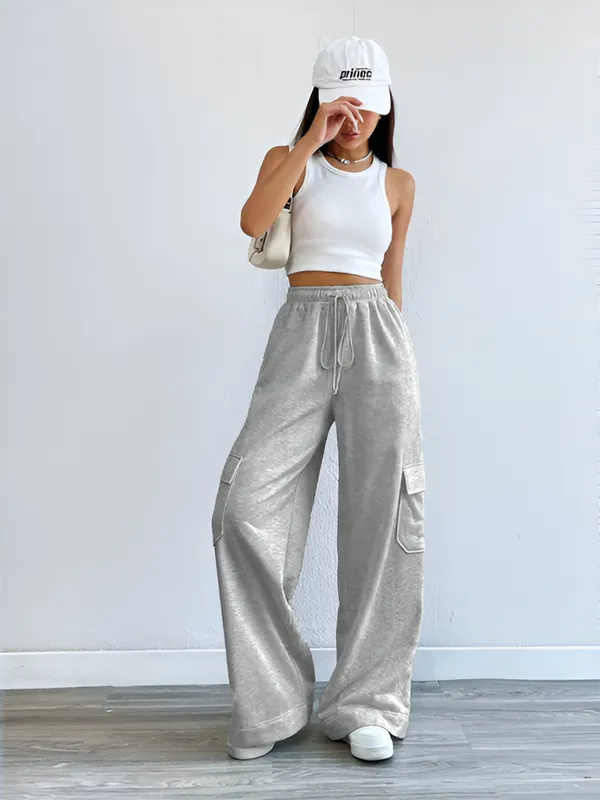 Brown_Premium_Cotton_French_Terry_Cargo_Pants_For_Women