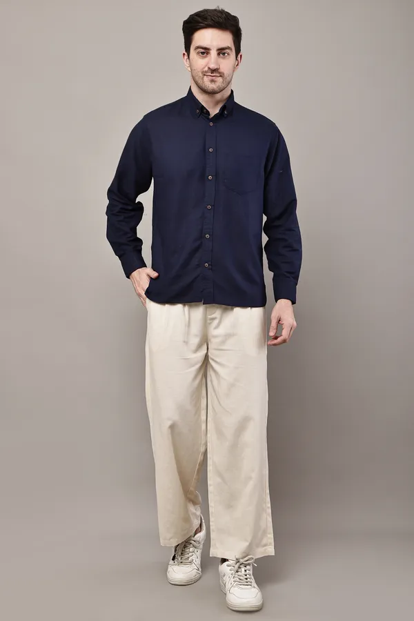 Navy_Blue_Premium_Linen_Button-Down_Shirt_For_Men