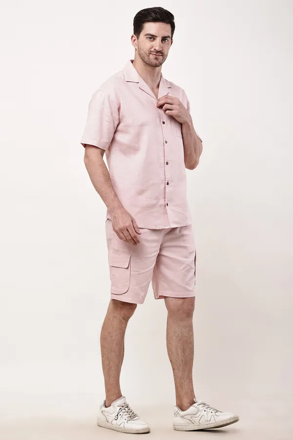 Pink_Premium_Linen_Short_Sleeve_Co-Ord_Set_For_Men