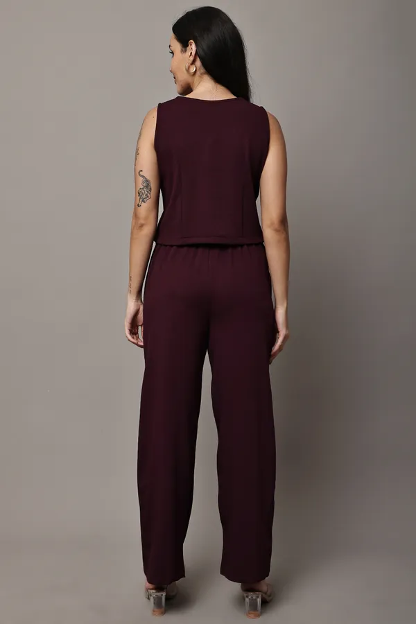 Maroon_Premium_Cotton_Twill_Vest_And_Palazzo_Set_For_Women