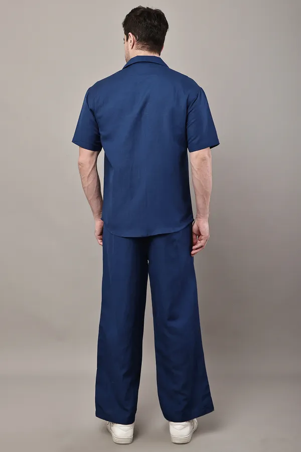 Navy_Blue_Premium_Linen_Shirt_And_Pant_Night_Suit_Set_For_Men