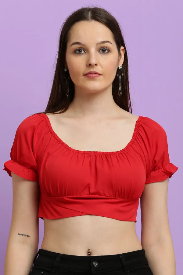 Red_Premium_Crepe_Top_For_Women