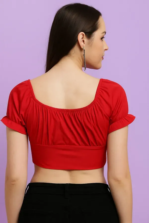 Red_Premium_Crepe_Top_For_Women
