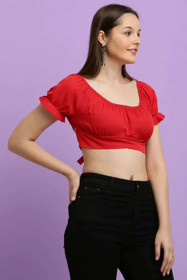 Red_Premium_Crepe_Top_For_Women