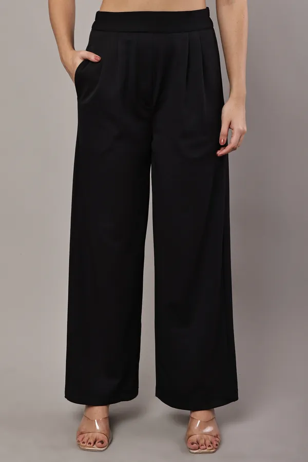 Black_Premium_Cotton_French_Terry_Wide_Leg_Trousers_For_Women