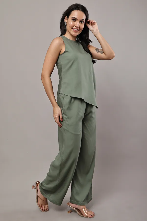 Olive_Green_Premium_Rayon_Top_And_Palazzo_Co-Ord_Set_For_Women