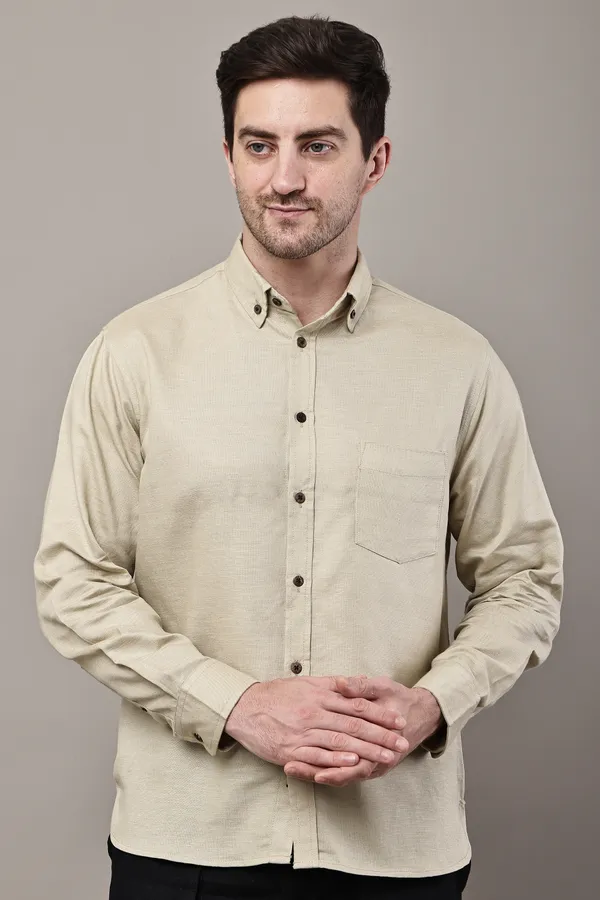Beige_Premium_Linen_Button-Down_Collar_Shirt_For_Men