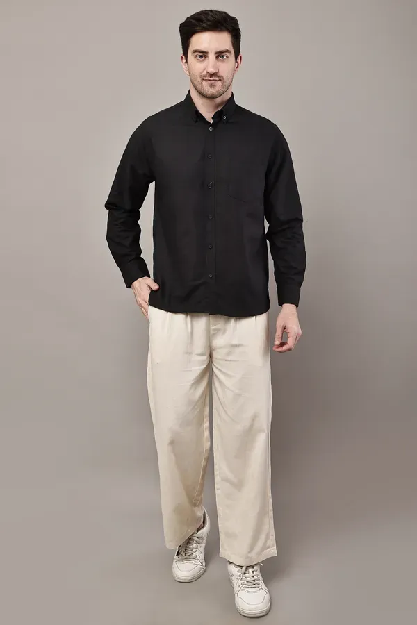 Black_Premium_Linen_Shirt_For_Men