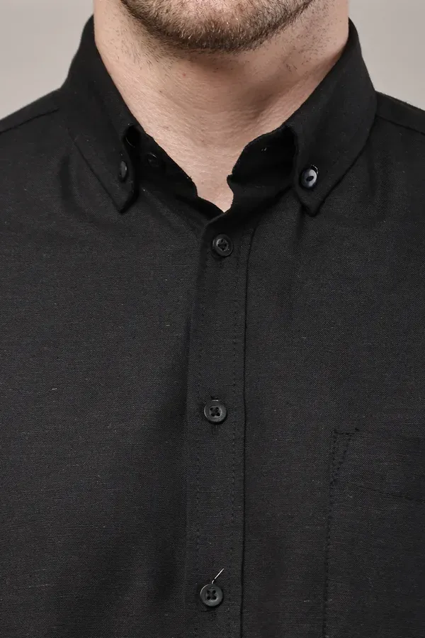 Black_Premium_Linen_Shirt_For_Men