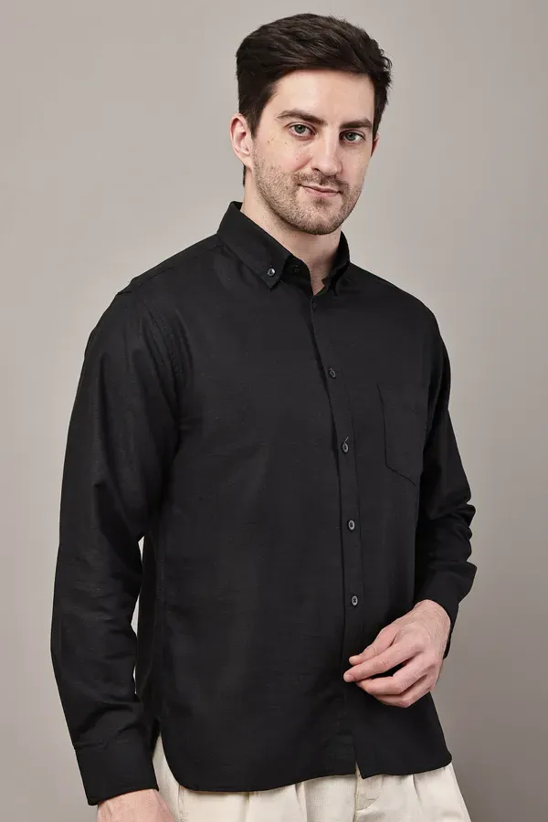 Black_Premium_Linen_Shirt_For_Men