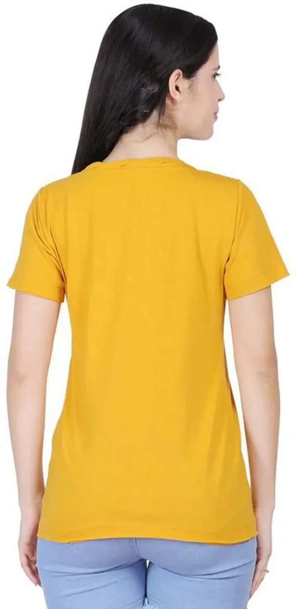 Yellow_Premium_Cotton_And_Polyester_T-Shirt_For_Women