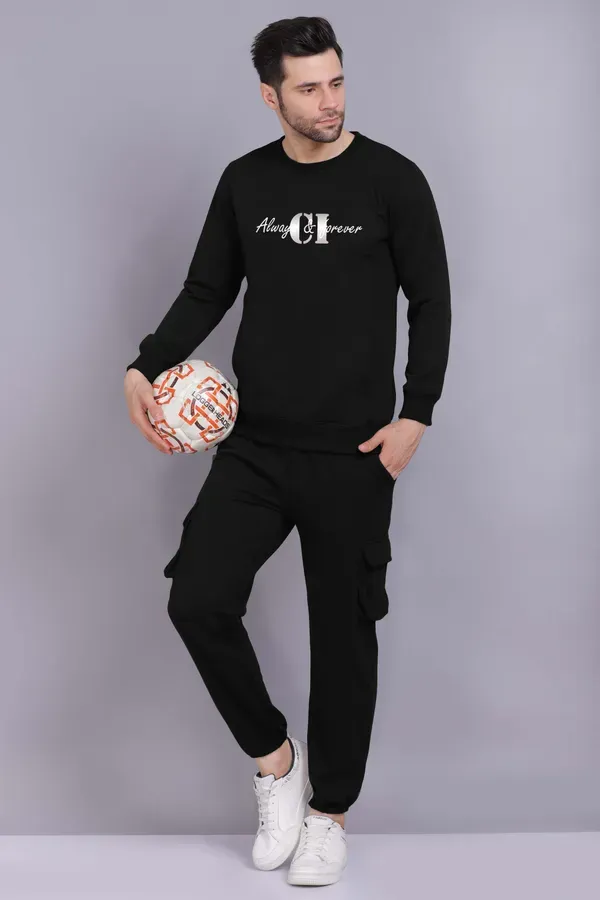 Black_Premium_Fleece_Sweatshirt_And_Cargo_Joggers_Set_For_Men