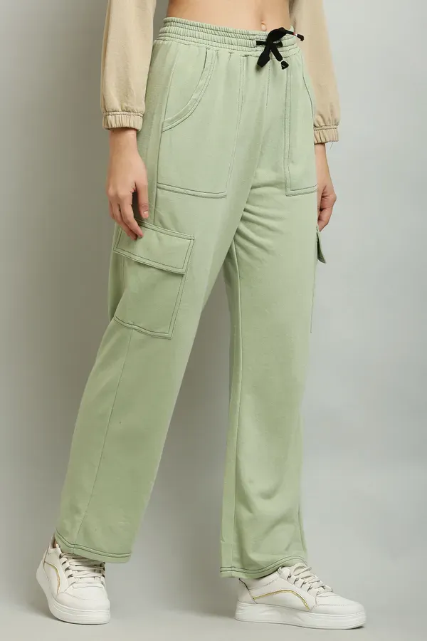 Light_Green_Premium_Cotton_And_Polyester_Cargo_Pants_For_Women
