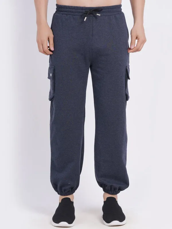 Dark_Blue_Premium_Cotton_And_Polyester_Cargo_Pants_For_Women
