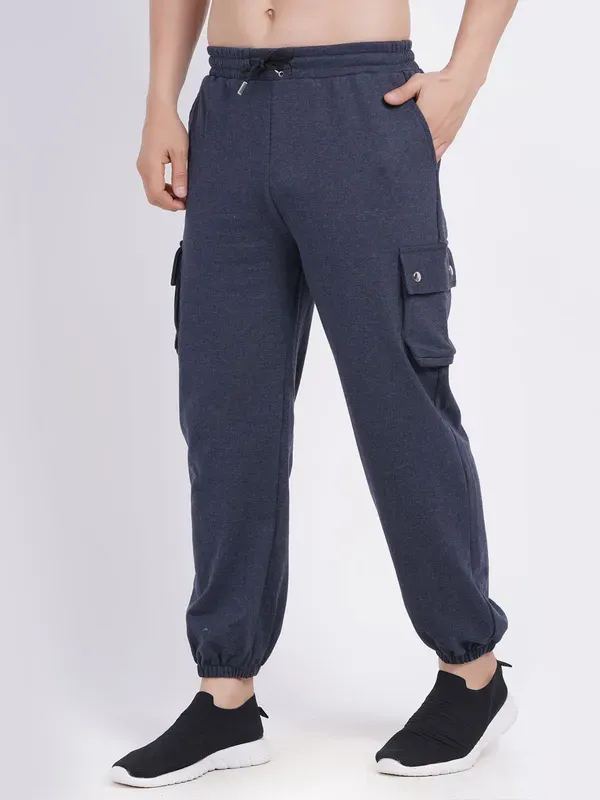 Dark_Blue_Premium_Cotton_And_Polyester_Cargo_Pants_For_Women