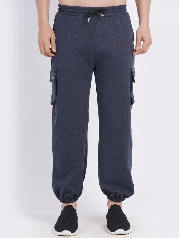 Dark_Blue_Premium_Cotton_And_Polyester_Cargo_Pants_For_Women