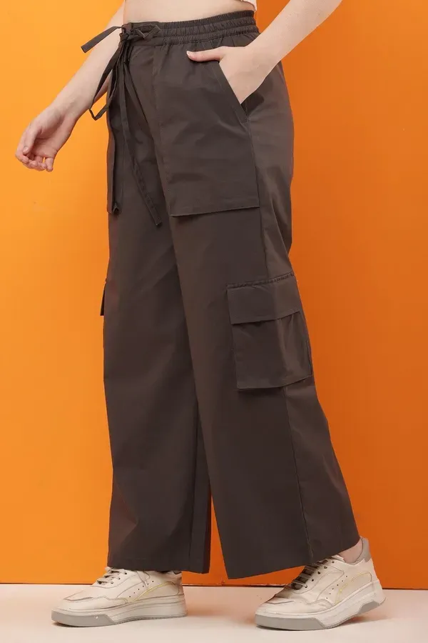 Brown_Premium_Cotton_And_Polyester_Cargo_Pants_For_Women
