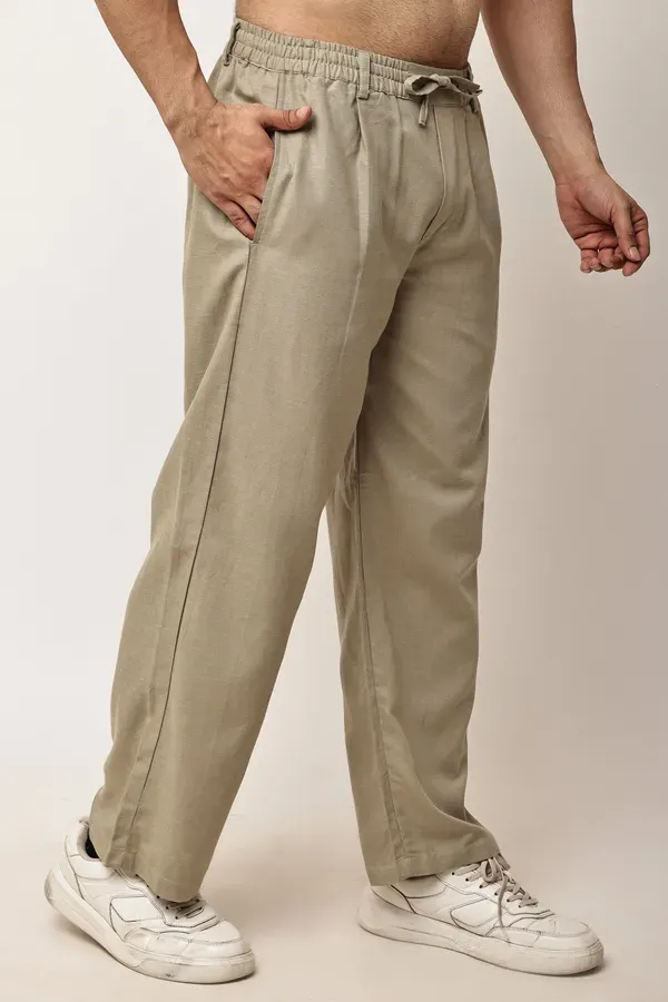 Dark_Beige_Premium_Linen_And_Cotton_Casual_Trousers_For_Men