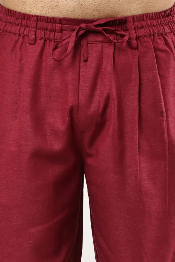 Maroon_Premium_Linen_And_Cotton_Casual_Trousers_For_Men