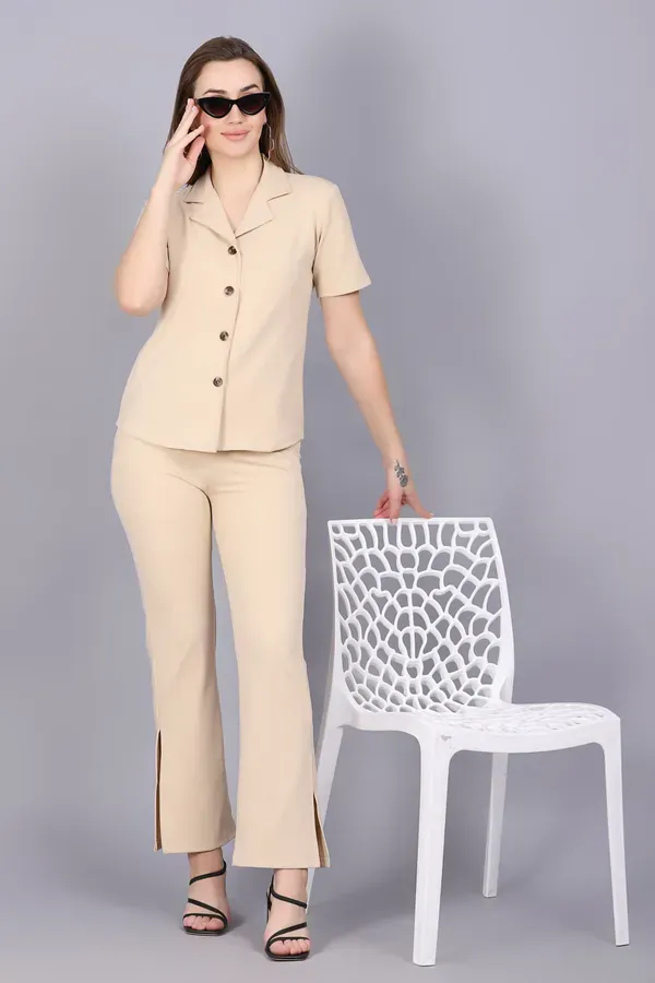 Beige_Premium_Cotton_Twill_Co-Ord_Set_For_Women