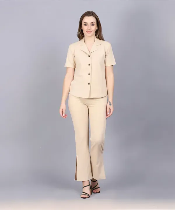 Beige_Premium_Cotton_Twill_Co-Ord_Set_For_Women