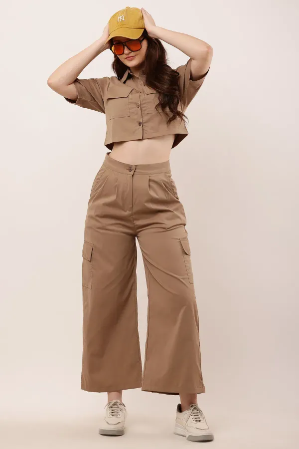 Brown_Premium_Cotton_And_Polyester_Co-Ord_Set_For_Women