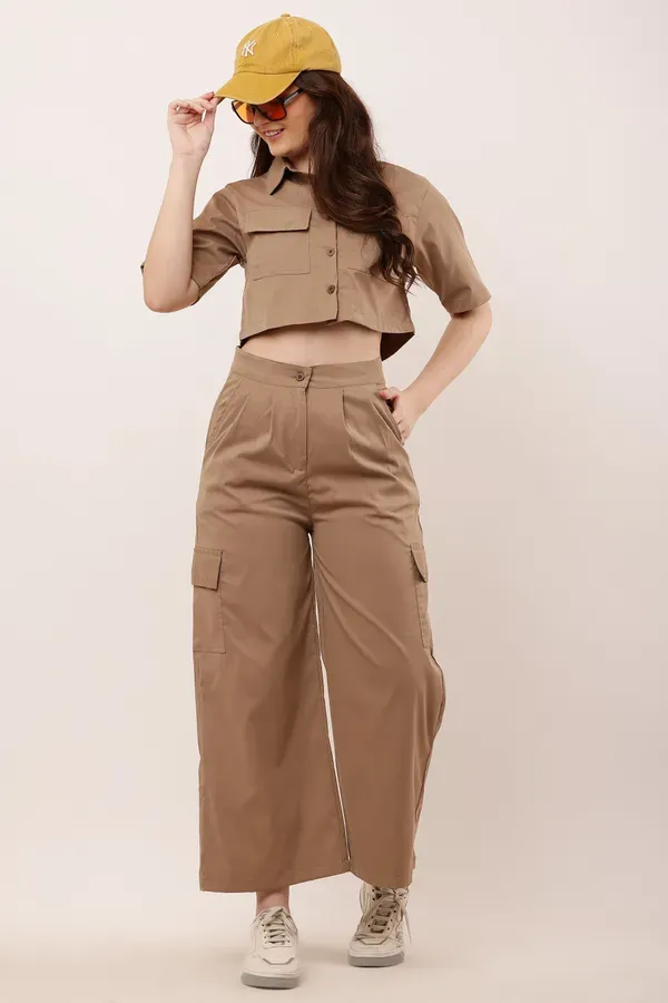 Brown_Premium_Cotton_And_Polyester_Co-Ord_Set_For_Women
