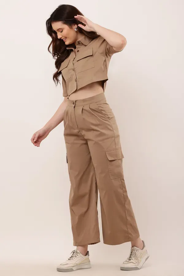 Brown_Premium_Cotton_And_Polyester_Co-Ord_Set_For_Women