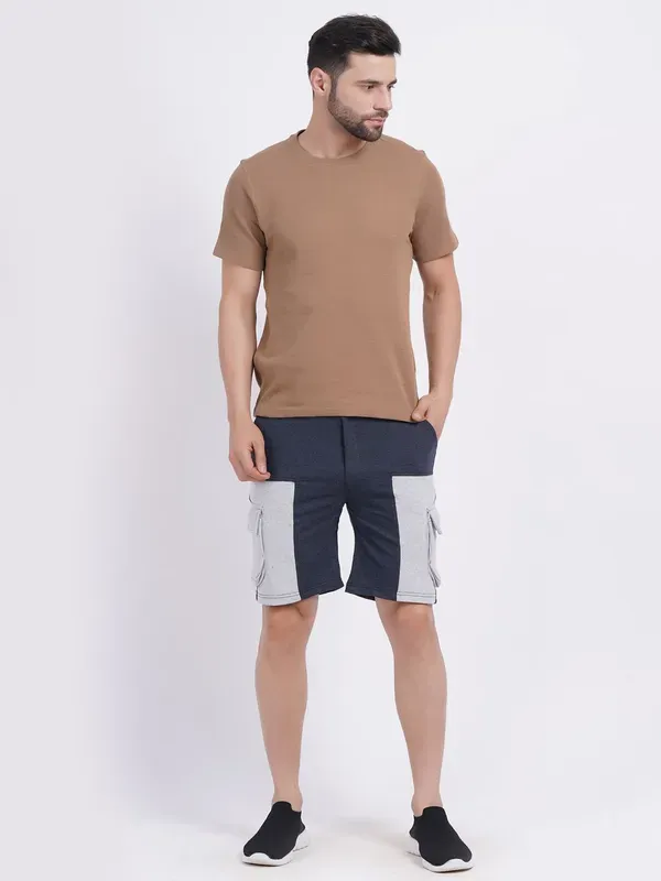 Dark_Blue_Premium_Cotton_And_Polyester_Shorts_For_Men