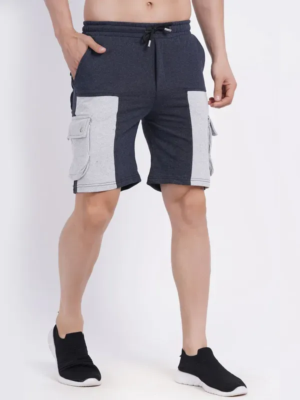 Dark_Blue_Premium_Cotton_And_Polyester_Shorts_For_Men