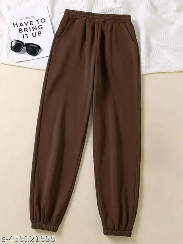 Brown_Premium_Cotton_And_Polyester_Joggers_For_Women