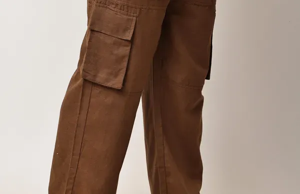 Brown_Premium_Linen_Cargo_Pants_For_Men