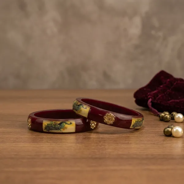 Maroon_Glass_Embellished_Kada_Set_For_Women