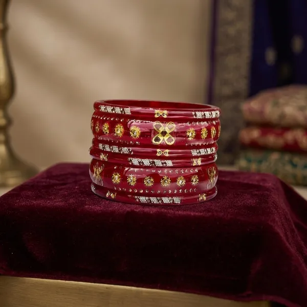 Red_Glass_Embellished_Bangles_Set_For_Women