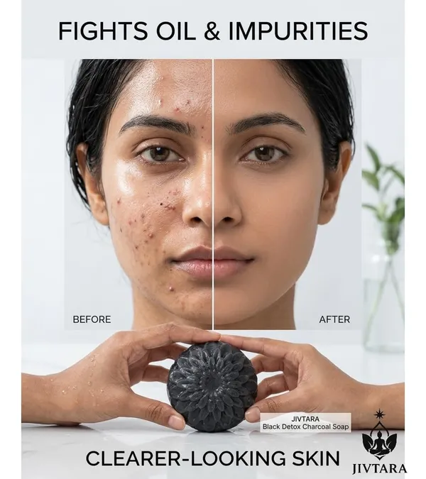 JIVTARA_Charcoal_Soap_with_Natural_Ingredients_|_Helps_Reduce_Acne,_Excess_Oil_&_Pollution_Damage_|_Daily_Use_Bath_Bar