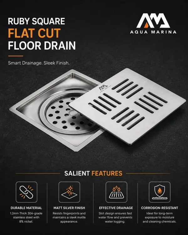Stainless_Steel_304_Modern_Square_Floor_Drain_With_Removable_Grate_6*6_Inches