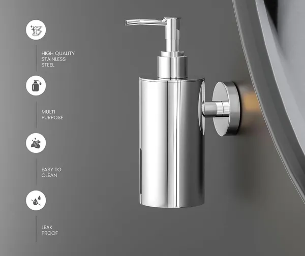 304_Stainless_Steel_Modern_Chrome_Soap_Dispenser_Liquid_Window