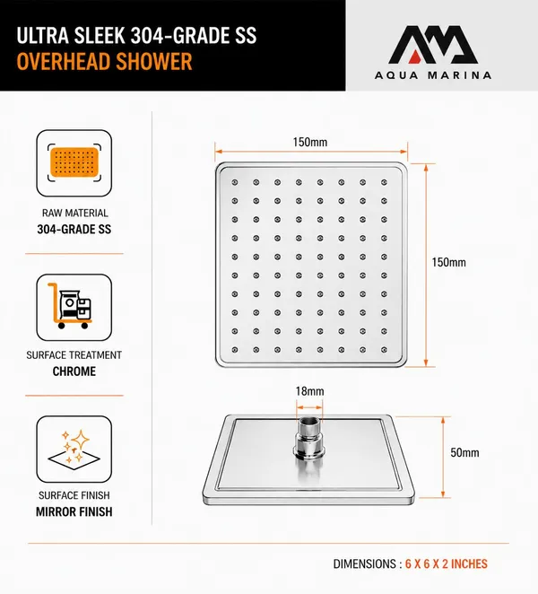 Stainless_Steel_Ultra_Slim_Overhead_Shower_6*6_Inches