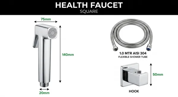 Abs_Chrome_Modern_Square_Health_Faucet_With_Flexible_Hose