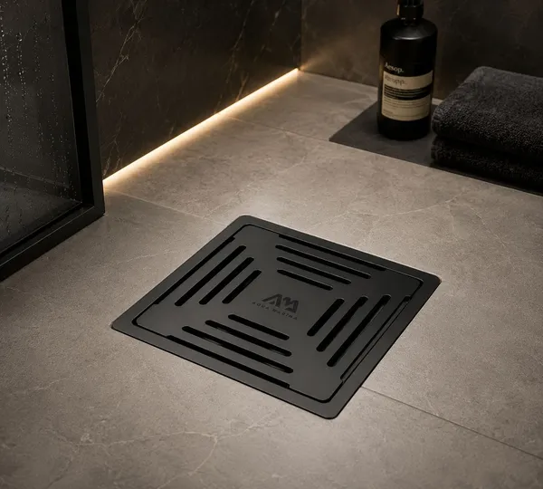 Stainless_Steel_304_Modern_Square_Floor_Drain_With_Removable_Grate_(Black)