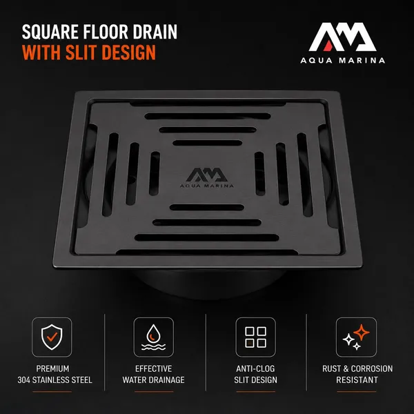 Stainless_Steel_304_Modern_Square_Floor_Drain_With_Removable_Grate_(Black)
