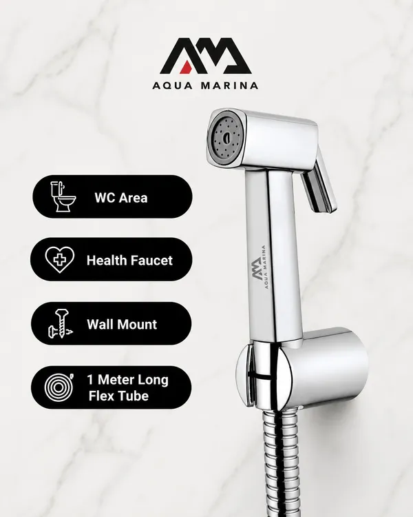 Abs_Chrome_Modern_Square_Health_Faucet_With_Flexible_Hose