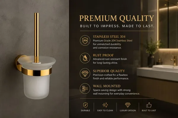 Stainless_Steel_Modern_Gold_Wall_Mount_Toilet_Brush_Holder