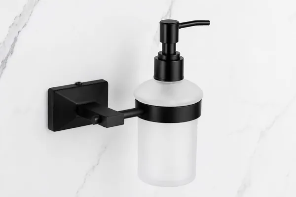 Metal_Frosted_Glass_Modern_Black_Wall_Mount_Soap_Dispenser