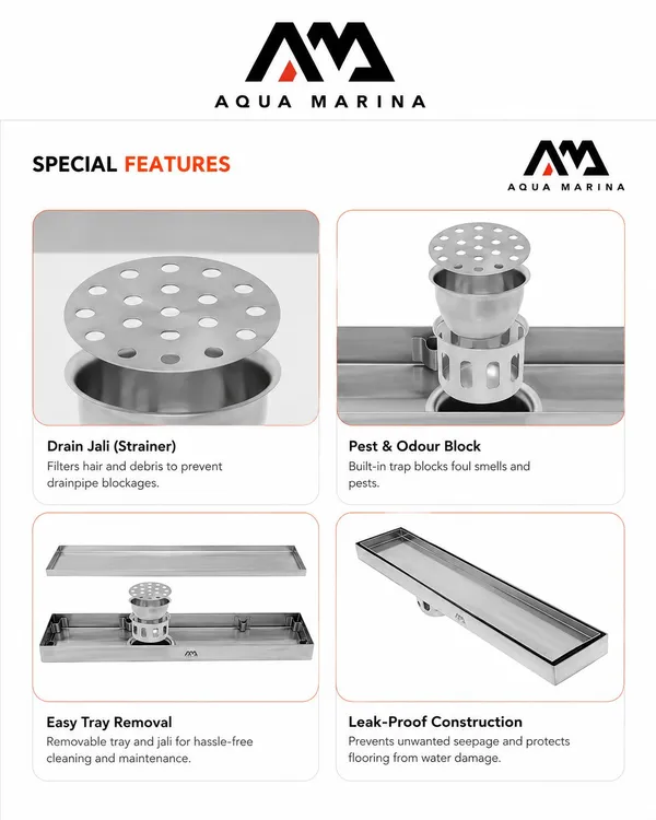 Stainless_Steel_304_Modern_Tile_Insert_Linear_Floor_Drain_18_Inch