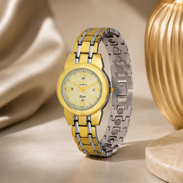 Gold_And_Silver_Bio_Magnetic_Watch